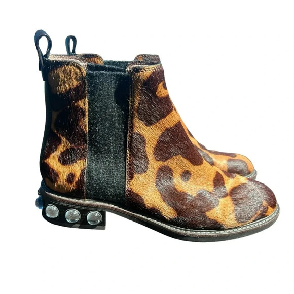 Nordstrom Louise Et Cie Venda Embellished Heel Chelsea Boot Calf Hair SZ 7.5 - Picture 3 of 6